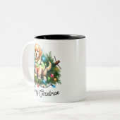 Tasse 2 Couleurs Drôle conquérant des arbres de Noël Père Noël Chie (Devant gauche)