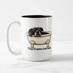 Tasse 2 Couleurs Drôle de bain de chien noir, ils ne regarderont ja