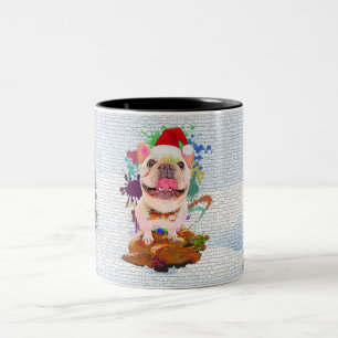 Tasse 2 Couleurs Drôle de Frenchie Chien Mignon Noël Yappy