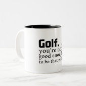 Tasse 2 Couleurs Drôle de golf Dire (Devant gauche)