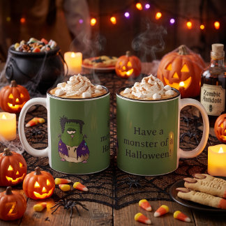 Tasse 2 Couleurs Drôle de monstre de hamster Frankenstein Halloween