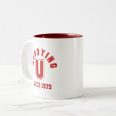 Tasse 2 Couleurs Drôle De T'Ennuyer Mug, Rouge (Devant gauche)