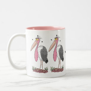 Tasse 2 Couleurs Drôle dessin animé de cigogne en marabou