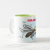 Tasse 2 Couleurs Drôle dessin animé de moustiques (Devant gauche)