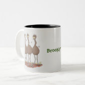 Tasse 2 Couleurs Drôle dessin animé du trio australien emu (Devant gauche)