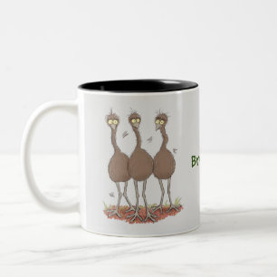 Tasse 2 Couleurs Drôle dessin animé du trio australien emu