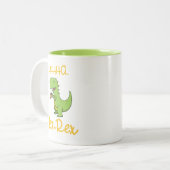 Tasse 2 Couleurs Drôle Dinosaur Tea Rex Tyrannosaurus Anniversaire (Devant gauche)