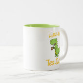 Tasse 2 Couleurs Drôle Dinosaur Tea Rex Tyrannosaurus Anniversaire (Devant droit)