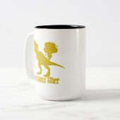 Tasse 2 Couleurs Drôle dinosaure de farce (Devant gauche)