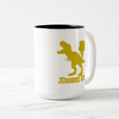 Tasse 2 Couleurs Drôle dinosaure de farce (Devant droit)