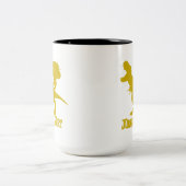Tasse 2 Couleurs Drôle dinosaure de farce (Centre)