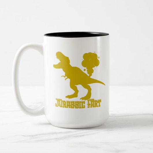Tasse 2 Couleurs Drôle dinosaure de farce (Gauche)