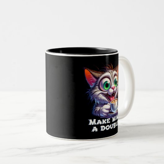 Tasse 2 Couleurs Drôle double esso chat (Devant droit)