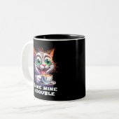 Tasse 2 Couleurs Drôle double esso chat (Devant gauche)