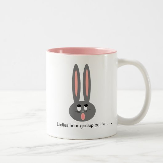 Tasse 2 Couleurs Drôle Easter Bunny Dames Gossip (Droit)