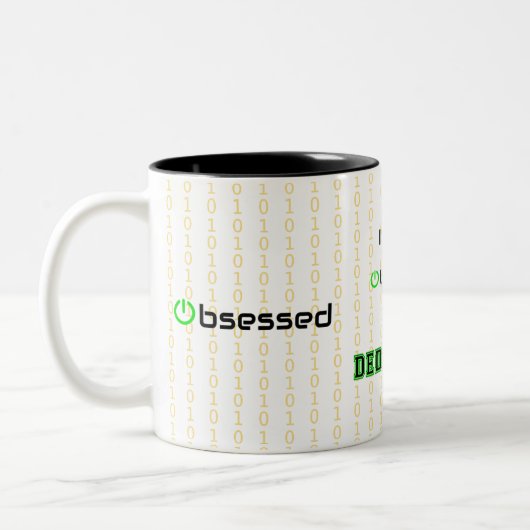 Tasse 2 Couleurs Drôle geek dévoué pas obsédée (Gauche)