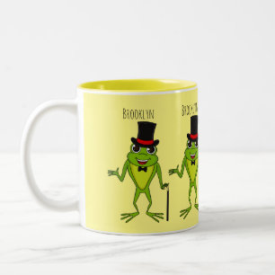 Tasse 2 Couleurs Drôle grenouille avec chapeau dessus dessin animé