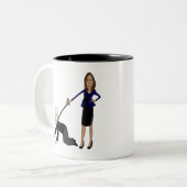 Tasse 2 Couleurs Drôle Harris Walking Biden Cartoon (Devant gauche)