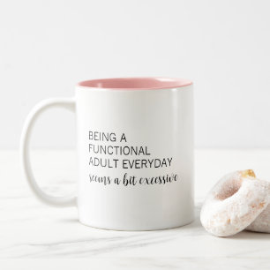 Tasse 2 Couleurs Drôle Humoristique Fonctionnel Adulte Semble Exces