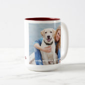 Tasse 2 Couleurs Drôle Je t'aime Chien Photo Personnalisée Valentin (Devant droit)