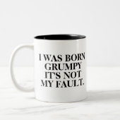 Tasse 2 Couleurs Drôle "j'étais" matin grincheux né (Gauche)