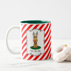 Tasse 2 Couleurs Drôle Jingle Ce Chien Rinde Du Nez Rouge Mignonne