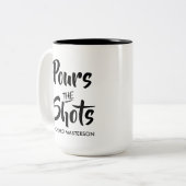 Tasse 2 Couleurs Drôle Joue Les Tirs Appelle Les Tirs (Devant gauche)