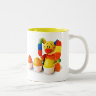 Tasse 2 Couleurs Drôle lapin de Pâques avec cadeau d'oeufs