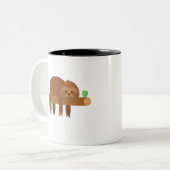 Tasse 2 Couleurs Drôle mignon Lazy Sloth cadeau (Devant gauche)