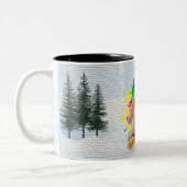 Tasse 2 Couleurs Drôle, mignon Morkie Chien Noël (Gauche)