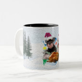Tasse 2 Couleurs Drôle mignon Schnauzer Chien Noël (Devant gauche)