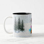 Tasse 2 Couleurs Drôle, mignon Yorkie Chien Noël (Gauche)