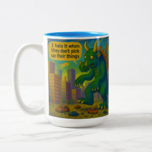 Tasse 2 Couleurs Drôle monstre Kaiju art marchant sur les choses Im
