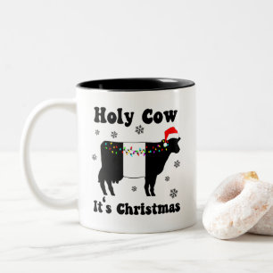 Tasse 2 Couleurs Drôle Noël Vache Beltie Galloway Beltie Cadeau