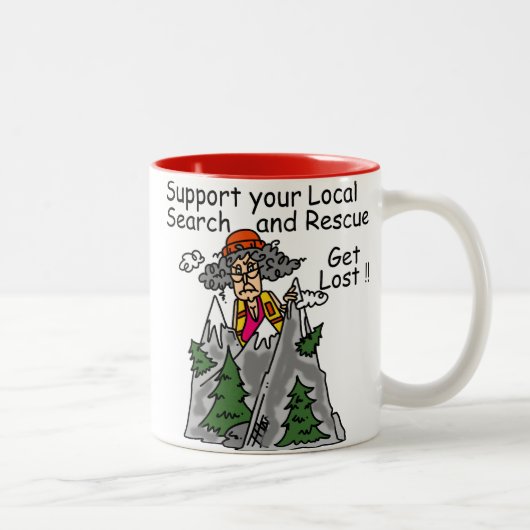 Tasse 2 Couleurs Drôle obtenez perdu (Droit)