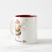 Tasse 2 Couleurs Drôle Oh Christmas Bee (Devant gauche)