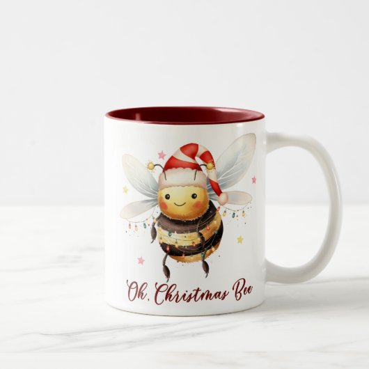 Tasse 2 Couleurs Drôle Oh Christmas Bee (Droit)