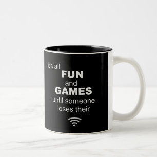 Tasse 2 Couleurs Drôle Perdre Internet WiFi - Noir