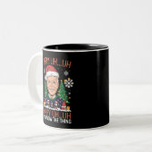 Tasse 2 Couleurs Drôle Père Noël Joe Biden Joyeux Euh Noël laid (Devant gauche)