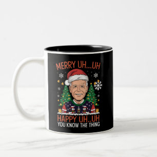 Tasse 2 Couleurs Drôle Père Noël Joe Biden Joyeux Euh Noël laid
