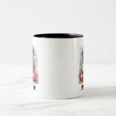 Tasse 2 Couleurs Drôle Père Noël Pws mignon chien (Centre)