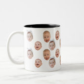 Tasse 2 Couleurs Drôle personnalisé bébé visage photo visage 3 phot (Gauche)
