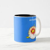 Tasse 2 Couleurs Drôle poisson poivron porc-épic caricature poisson (Devant droit)