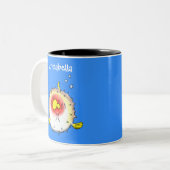 Tasse 2 Couleurs Drôle poisson poivron porc-épic caricature poisson (Devant gauche)