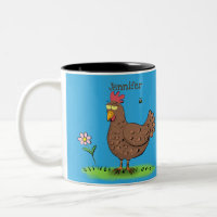 Drôle poulet rustique whimsical dessin animé