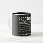 Tasse 2 Couleurs Drôle Programmer Code Développeur Définition (Devant gauche)