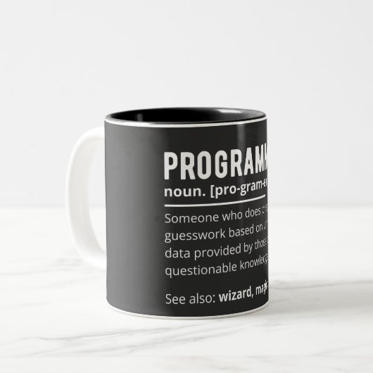 Tasse 2 Couleurs Drôle Programmer Code Développeur Définition (Devant gauche)