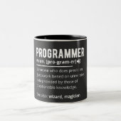 Tasse 2 Couleurs Drôle Programmer Code Développeur Définition (Centre)