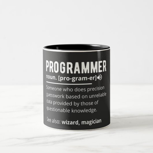 Tasse 2 Couleurs Drôle Programmer Code Développeur Définition (Centre)