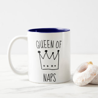 Tasse 2 Couleurs Drôle Queen of Naps Crown Coffee